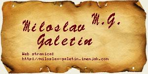 Miloslav Galetin vizit kartica